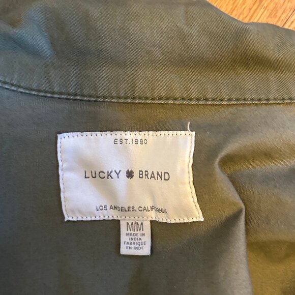 Women's Lucky Brand Fall Olive Green Utility Jacket  Zipper & Snap close size M - Picture 10 of 11